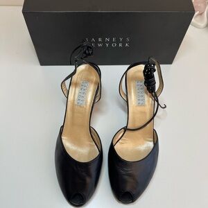 Barneys Newyork Open toe Leather wrap Ankle heel Shoes